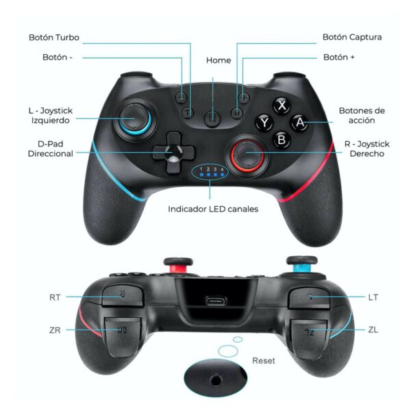 Control Bluetooth Para Nintendo Switch Con Vibracion