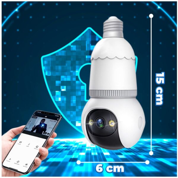 Cámara De Seguridad Tipo Foco De 2 Mp Y 2.4 Ghz 360° Inalámbrica Con Visión Nocturna