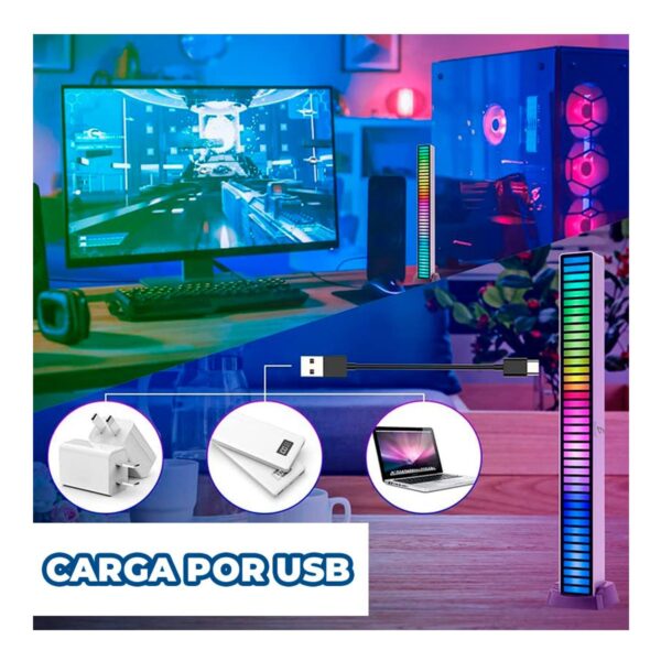 Barra De Luz RGB Audio Rítmica Recargable