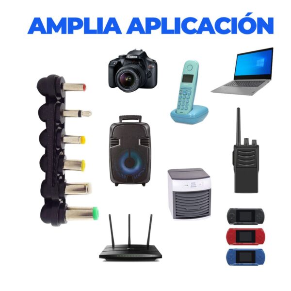 Eliminador Adaptador de Corriente AC Universal 30W 12V 6 En 1