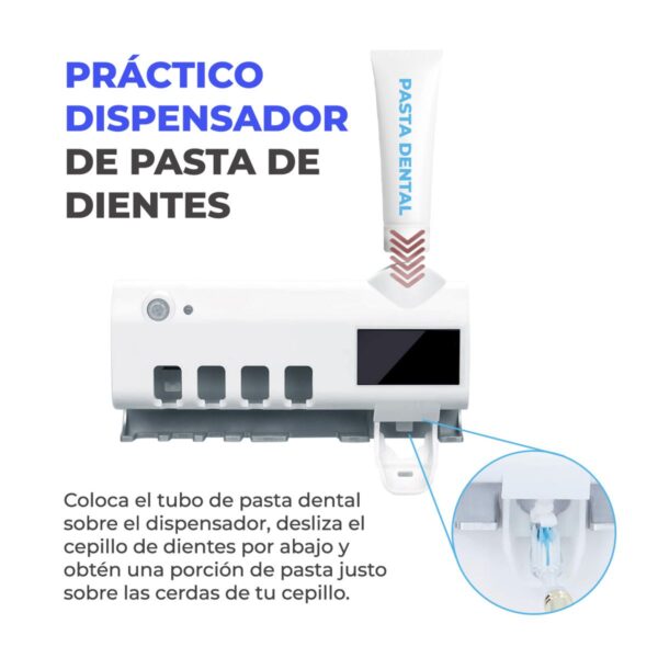 Esterilizador de Cepillo de Dientes con Dispensador de Pasta Dental
