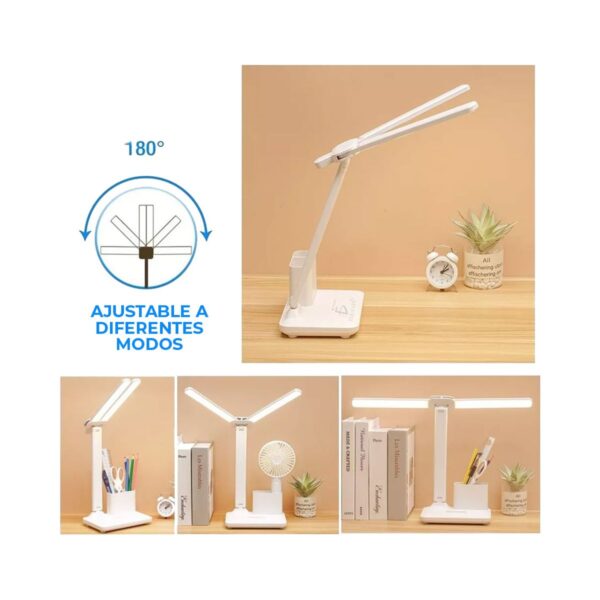 Lampara De Escritorio Luz Led Doble Cabezal
