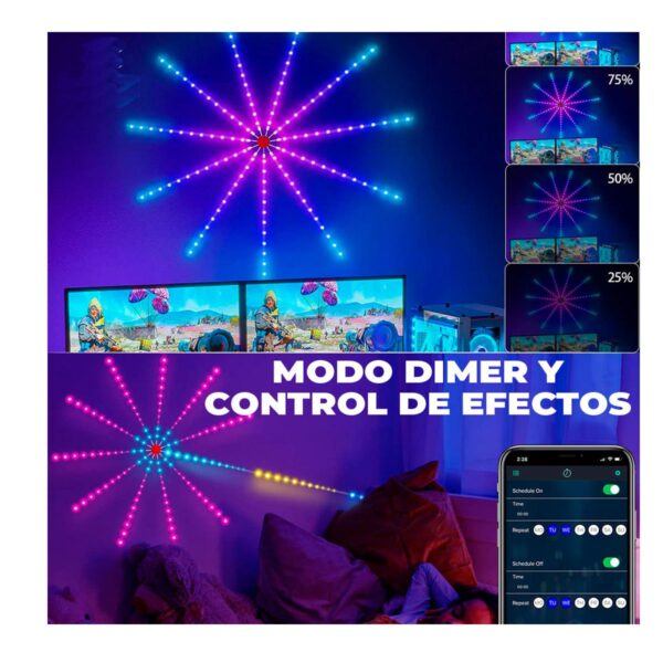 Luces Led USB Tipo Fuegos Artificiales Audioritmicas App y Control Remoto