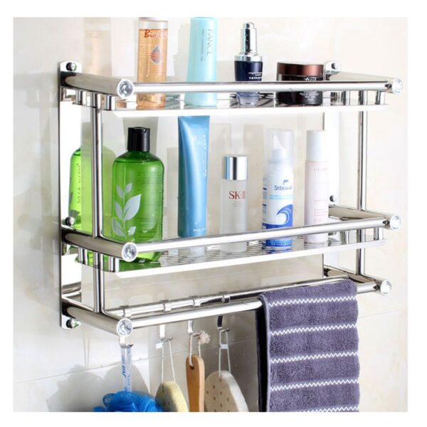 Organizador De Pared Para Baño Acero Inoxidable