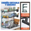 Escurridor De Cocina De 85Cm Doble Repisa Con Organizador Para Cubiertos