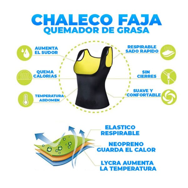 Chaleco Faja Reductora De Neopreno Para Quemar Calorías