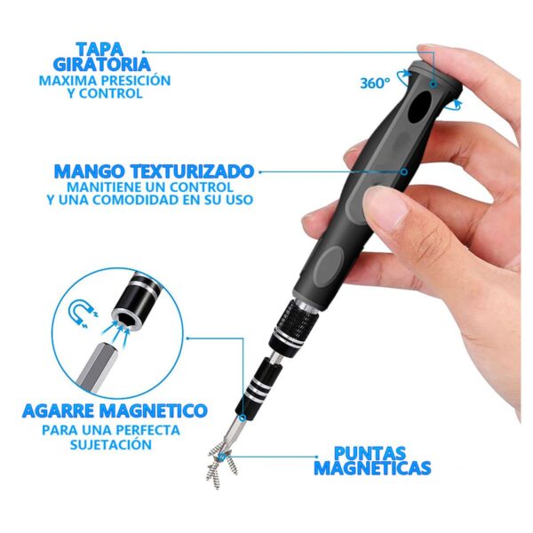 Juego De Destornillador Magneticos Con 30 Puntas