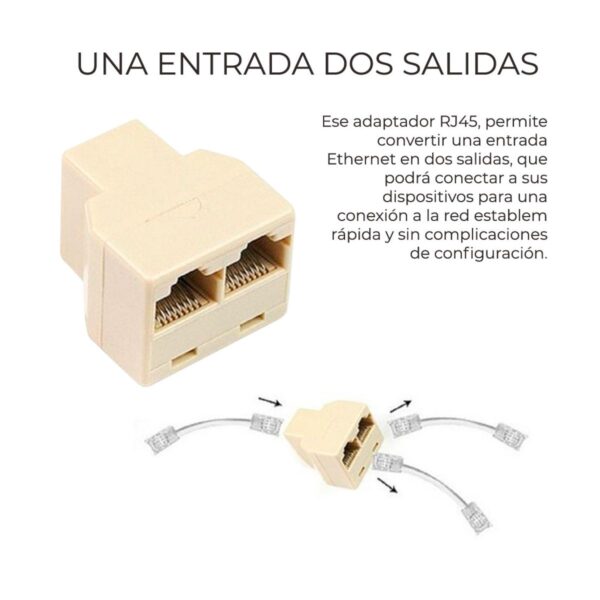 Adaptador Splitter Ethernet Rj45 1 Jack A 2 Jacks 8 Hilos