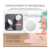 Espejo De Maquillaje Con Luz LED 3 Tonos Recargable