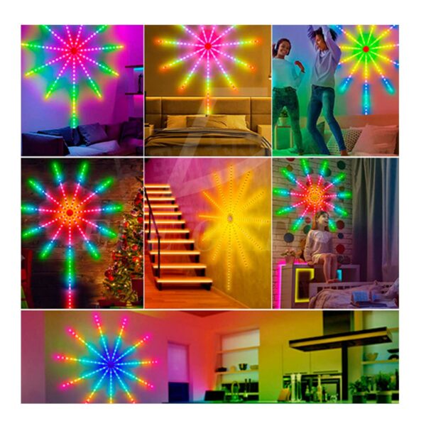 Luces Led USB Tipo Fuegos Artificiales Audioritmicas App y Control Remoto