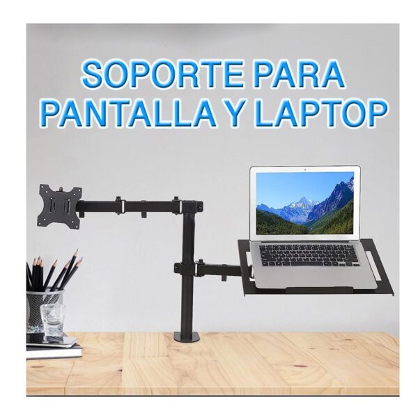 Soporte Articulado De Escritorio Para Laptop Y Monitor De Hasta 32"