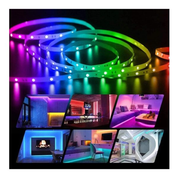Tira De Luces LED RGB Con Control Remoto De 5 Metros Interior o Exterior