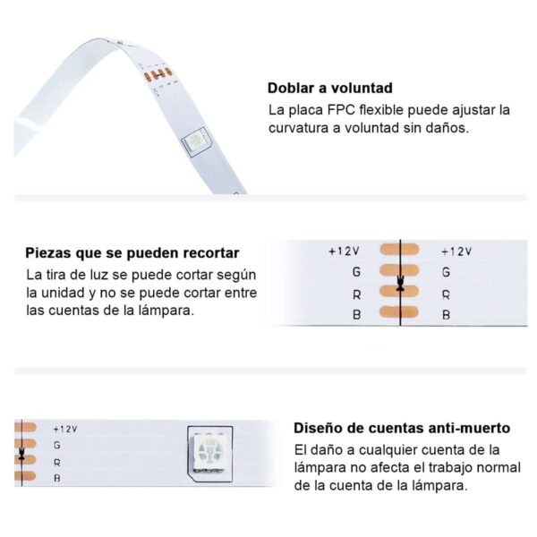 Tira De 30 Metros De Luces LED RGB Control por APP o IR