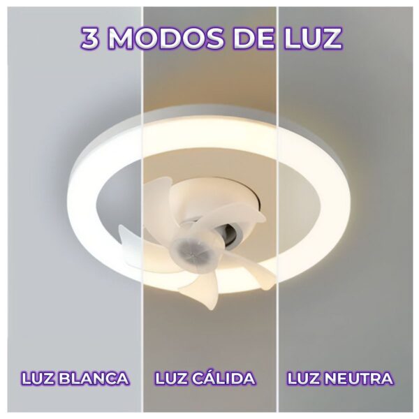 Ventilador De Techo Con Luz LED Con Tres Temperaturas De Color Control IR