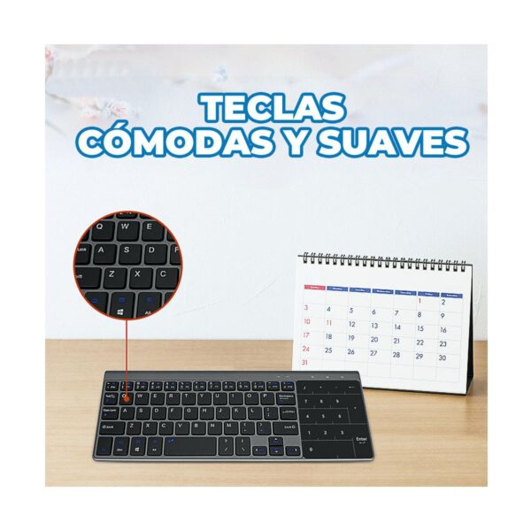 Teclado Portátil Inalámbrico 2.4G con Touchpad y Teclado Numérico