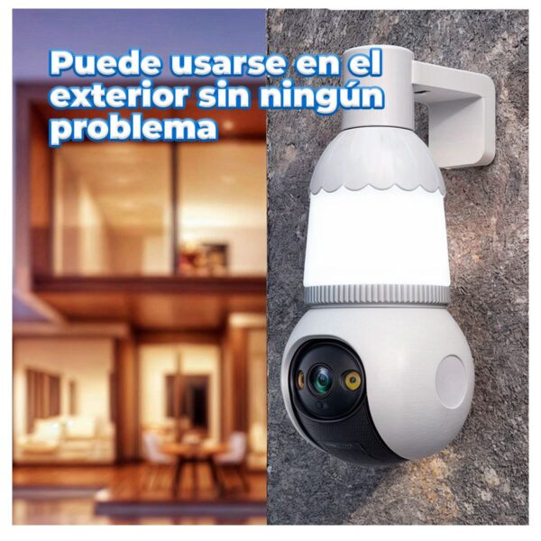 Cámara De Seguridad Tipo Foco De 2 Mp Y 2.4 Ghz 360° Inalámbrica Con Visión Nocturna