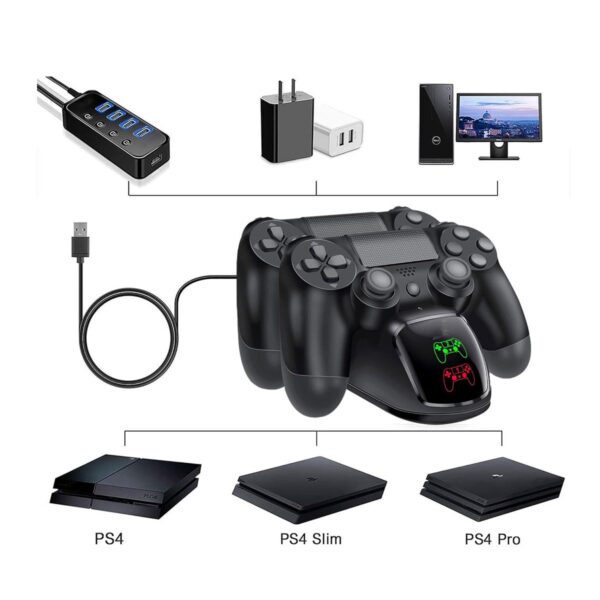 Estacion De Carga Para 2 Controles Inalambricos PS4