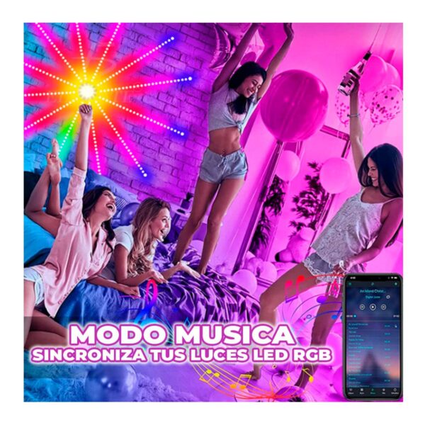 Luces Led USB Tipo Fuegos Artificiales Audioritmicas App y Control Remoto