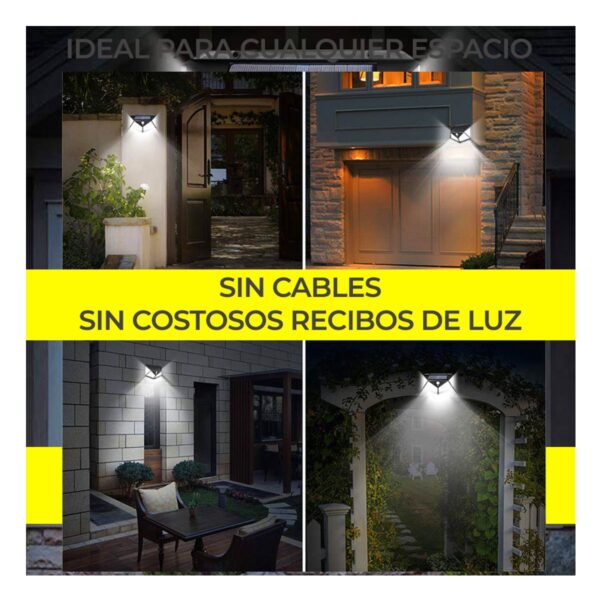 Lampara Luz LED Solar Exterior 4000K Con Sensor de Movimiento