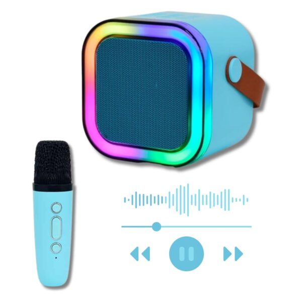 Mini Bocina Bluetooth 10W Karaoke Con 1 Micrófono Inalámbrico