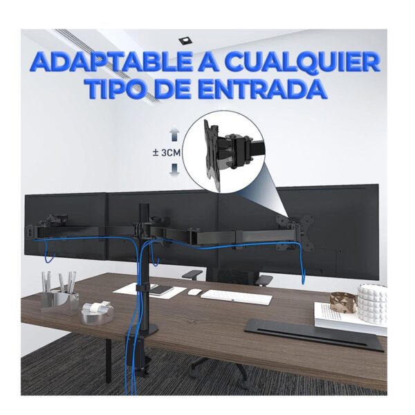 Soporte Articulado Para 3 Monitores de 14 a 27 Pulgadas