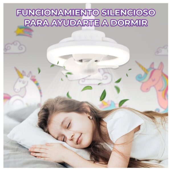 Ventilador De Techo Con Luz LED Con Tres Temperaturas De Color Control IR