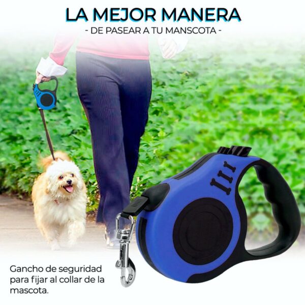 Correa Retractil Para Paseo De Mascotas 5 Metros