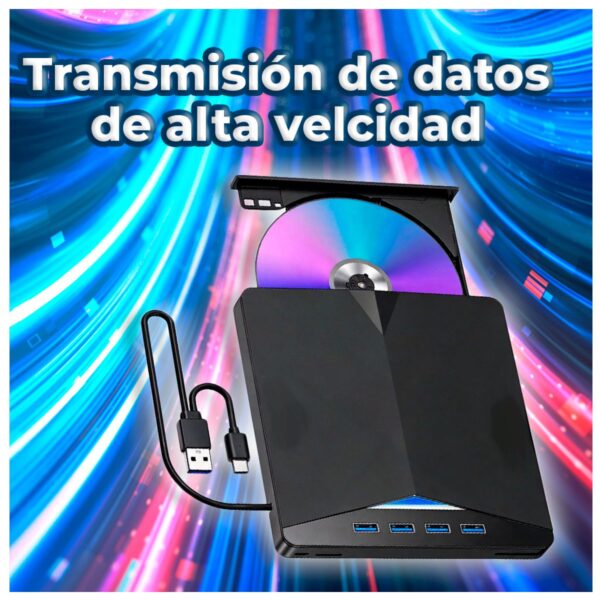 Lector Y Quemador CD VCD DVD 7 en 1 Posee 4 Puertos USB 1 SD 1 Micro SD