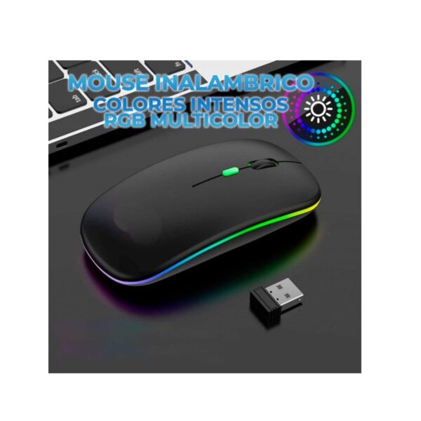 Mouse RGB Inalámbrico Recargable Diseño Slim