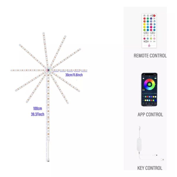 Luces Led USB Tipo Fuegos Artificiales Audioritmicas App y Control Remoto