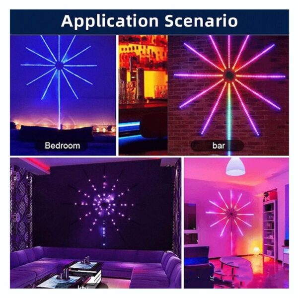 Luces Led USB Tipo Fuegos Artificiales Audioritmicas App y Control Remoto