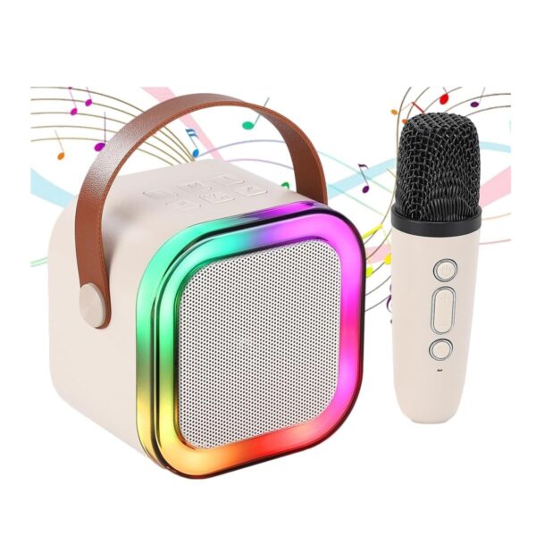 Mini Bocina Bluetooth 10W Karaoke Con 1 Micrófono Inalámbrico