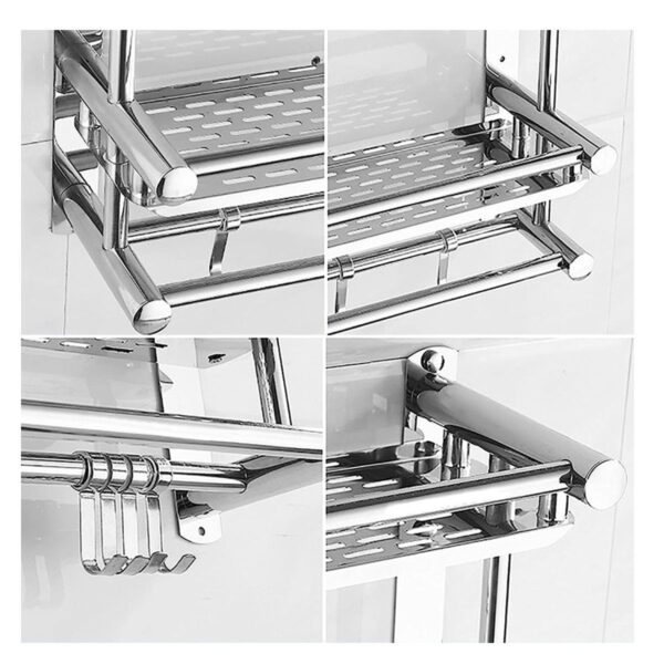 Organizador De Pared Para Baño Acero Inoxidable