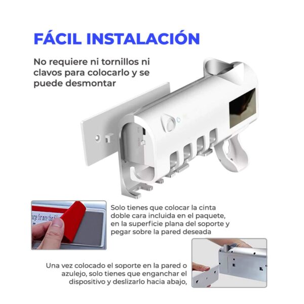 Esterilizador de Cepillo de Dientes con Dispensador de Pasta Dental
