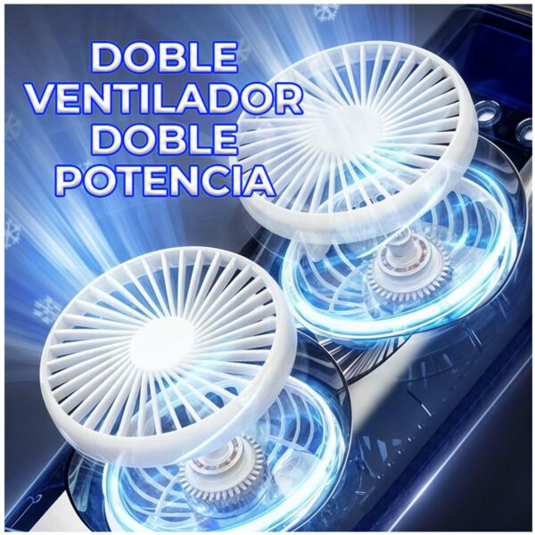 Ventilador De Torre Doble Con Nebulización Con Base Giratoria Y Control Remoto