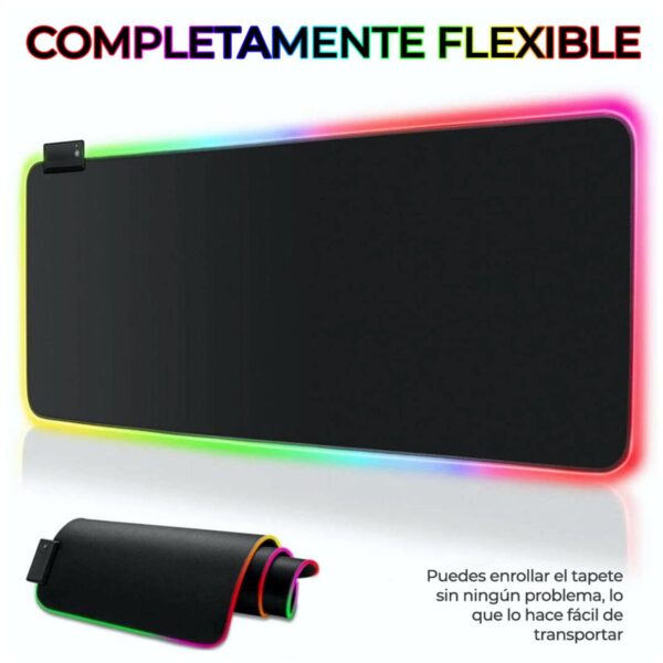 Mouse Pad Gamer Con Luz LED RGB Iluminado 90×40 CM Antideslizante