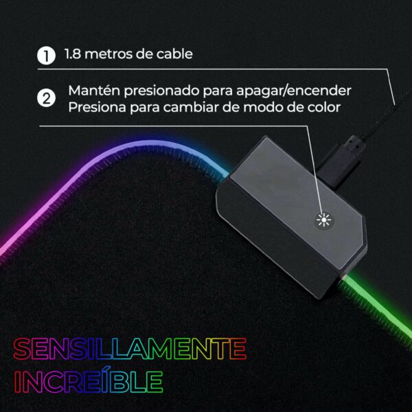 Mouse Pad Gamer Con Luz LED RGB Iluminado 90×40 CM Antideslizante