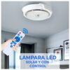 Lámpara Solar LED Circular con Control Remoto – Iluminación Inteligente y Eficiente para Exteriores