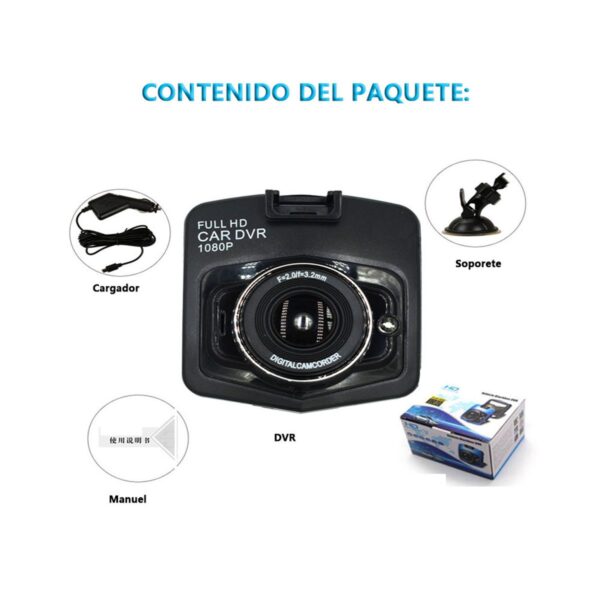 Cámara de Seguridad Vehicular Full HD 1080P con Sensor de Movimiento y Visión Nocturna