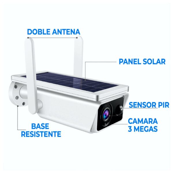 Cámara WiFi con Panel Solar 1080p Full HD Vigila Sin Cables