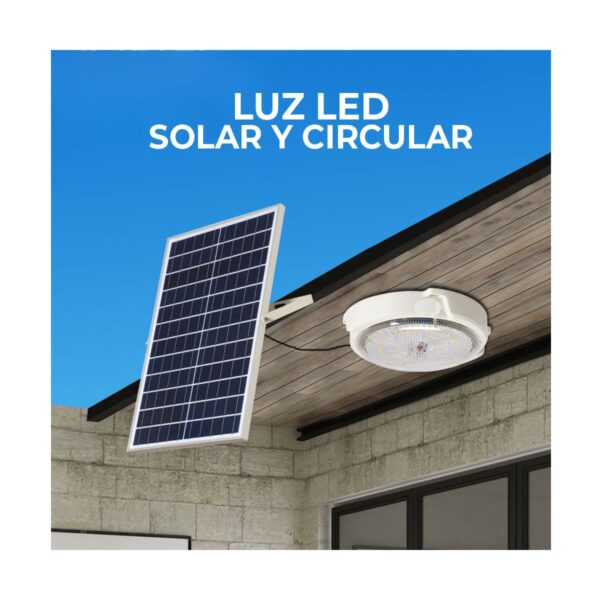Lámpara Solar LED Circular con Control Remoto – Iluminación Inteligente y Eficiente para Exteriores