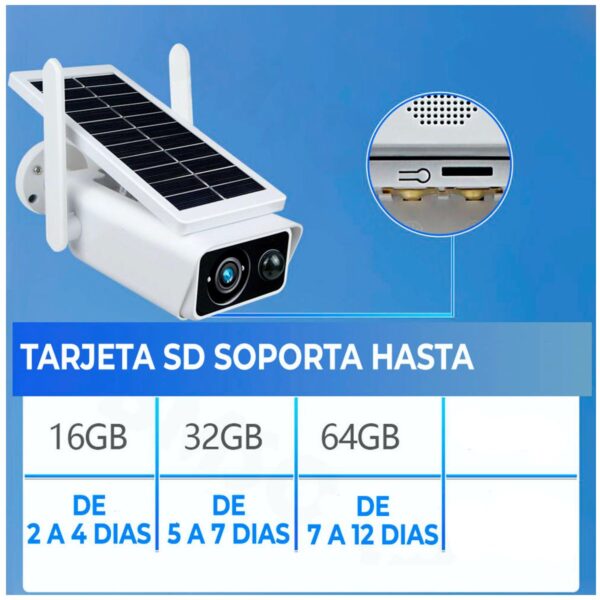 Cámara WiFi con Panel Solar 1080p Full HD Vigila Sin Cables