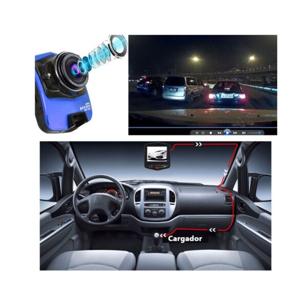 Cámara de Seguridad Vehicular Full HD 1080P con Sensor de Movimiento y Visión Nocturna