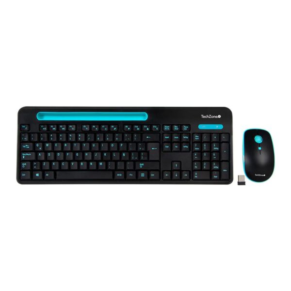 TechZone Kit Inalámbrico USB Teclado Español + Mouse Óptico 1600 DPI