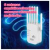 Repetidor Extensor de Señal WiFi de 1200 Mbps con 6 Antenas y Tecnología Dual Band 2.4 GHz + 5 GHz
