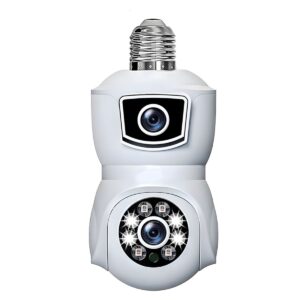 Cámara Dual de Seguridad Tipo Foco 4MP con Socket E27 – Visión Nocturna, IP66, Instalación Rápida