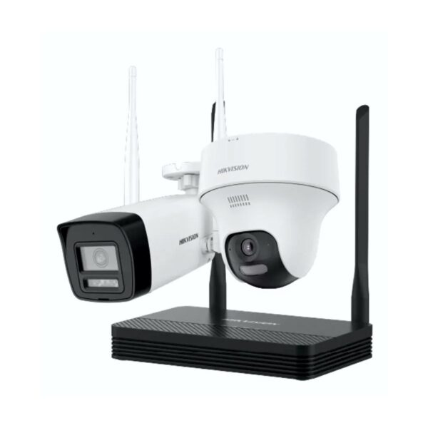 Kit de Videovigilancia IP Inalámbrico Hikvision 2MP 1 Cámara Bala + 1 Domo Audio Bidireccional WiFi H.265+