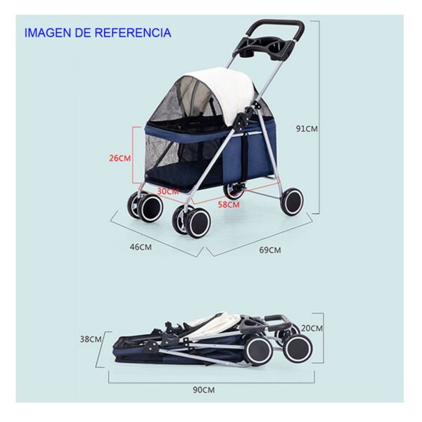 Cochecito Plegable para Mascotas Viajes Cómodos y Seguros para Perros y Gatos  Diseño Portátil y Transpirable