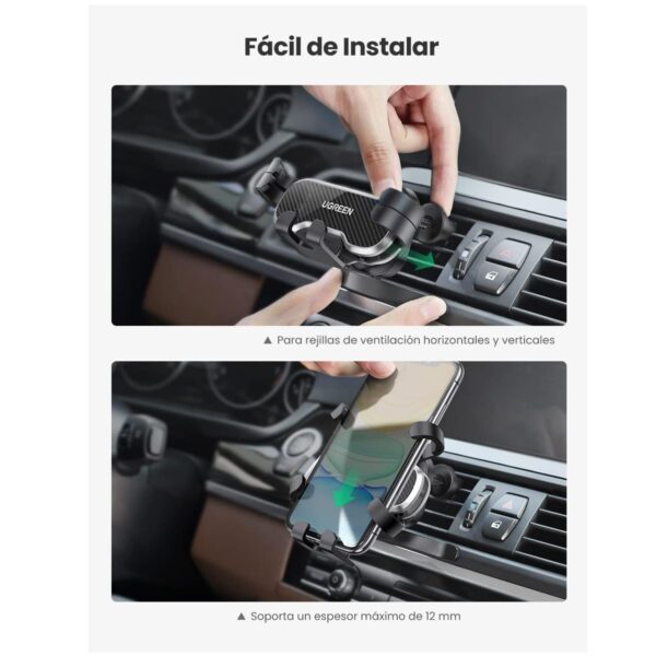 Soporte para Celular UGREEN para Rendija de Ventilación Tecnología Gravity Rotación 360°
