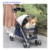 Cochecito Plegable para Mascotas Viajes Cómodos y Seguros para Perros y Gatos  Diseño Portátil y Transpirable